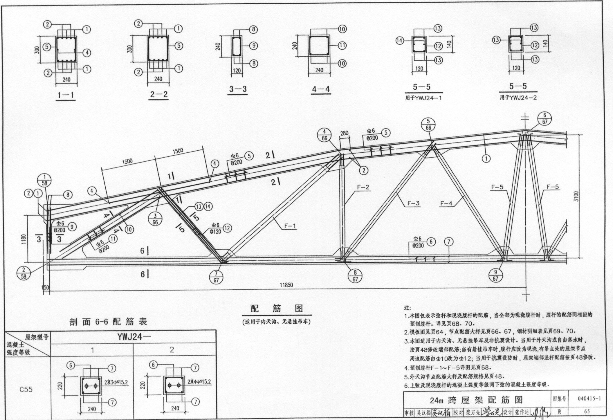 三角形鋼屋架施工圖