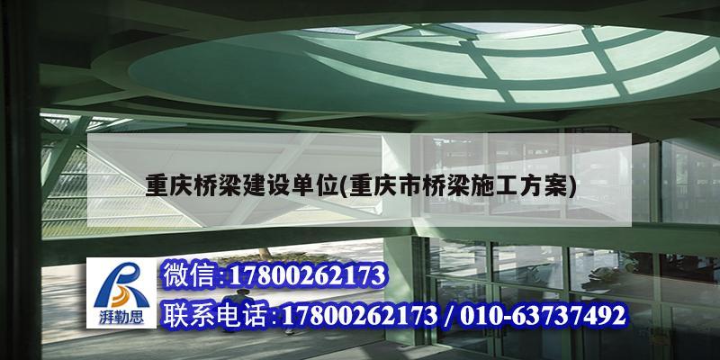 重慶橋梁建設(shè)單位(重慶市橋梁施工方案)